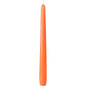 An unlit orange Duni GmbH taper candle (approx. 7h, 250 x 22 mm) stands upright against a white background.