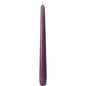 A single unlit violet taper candle from Duni GmbH (approx. 7h, 250 x 22 mm) with a visible wick stands upright against a white background.