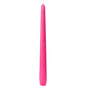 A bright pink taper candle from Duni GmbH (250 x 22 mm, approx. 7h burn time) stands upright with a smooth surface and visible wick against a white background.