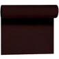 A partially unrolled roll of Duni GmbH Evolin table runner Tête-à-Tête (24 m x 0.41 m, 20 sections) reveals its textured dark brown fabric as an elegant table decoration, with the rolled-up part visible at the top.
