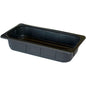 The Duni GmbH PP Tray 1/3 GN Black (325x176x65 mm) is a rectangular black plastic tray with straight sides and a flat rim, ideal for storage or serving in large kitchens. Comes in a pack of 144 pieces.