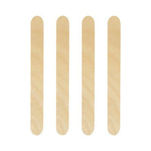 Four PAPSTAR wooden drink stirrers (15 cm) for Caipirinha cocktails are arranged vertically side by side on a white background.