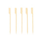 Five PAPSTAR 250 finger food skewers "pure" by PAPSTAR GmbH with flat, angled wooden ends are arranged vertically and evenly against a white background - ideal for your next party buffet or finger food presentation.