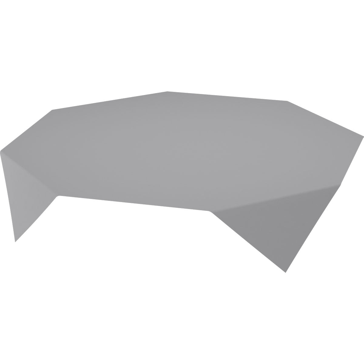 A low, modern coffee table with a hexagonal gray top and angular legs - ideal for a stylish table decoration or in combination with Duni GmbH Evolin tablecloths 110 x 110 cm.