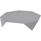 A low, modern coffee table with a hexagonal gray top and angular legs - ideal for a stylish table decoration or in combination with Duni GmbH Evolin tablecloths 110 x 110 cm.