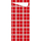 A white Nike swoosh logo appears on a red and white checkered background, reminiscent of the classic Sacchetto tissue 190 x 85 mm from Duni GmbH.
