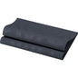 A dark gray yoga mat with a subtle, wave-like pattern is partially rolled on a white background and reflects the elegant look of the Elegance napkins 48 x 48 cm 1/4 fold Lily by Duni GmbH.