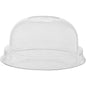 The dome lid (closed) for 153397 / 153398 Transparent APET by Duni GmbH is a clear, dome-shaped lid that is ideal for covering cups or containers in food packaging. Each pack contains 50 pieces.