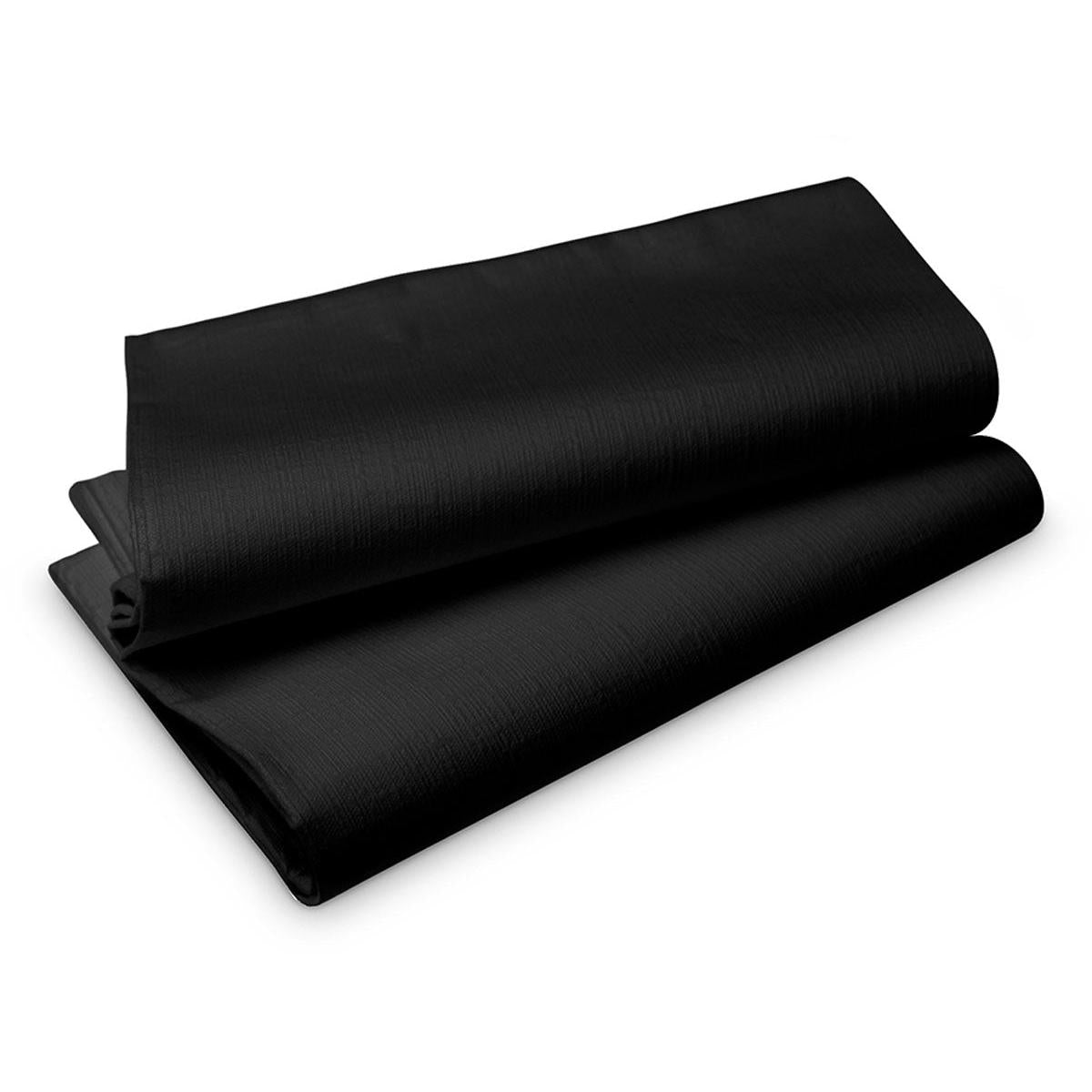 A neatly folded Duni GmbH Evolin tablecloth 127 x 220 cm with a subtle textured pattern is presented against a white background.