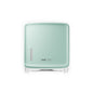 A square, wall-mounted mint green CWS PureLine front panel for the CWS paper dispenser features a small oval window and a CMS logo on the front, depicted against a white background.