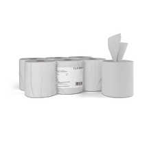 Clear+ Centerfeed Paper Rolls, 2-ply, 220 m