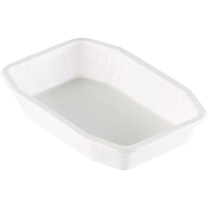 The PP bowl HMR White PP 215x148 from Duni GmbH is a simple, white, rectangular bowl with a slightly raised edge, depicted on a white background.