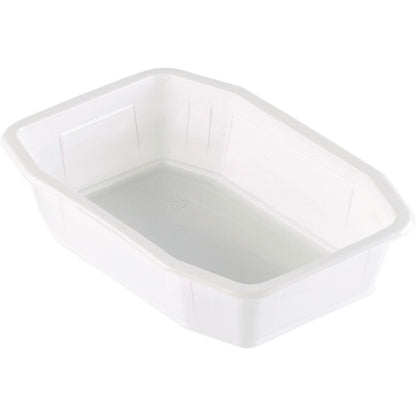 The PP bowl HMR White PP 215x148 from Duni GmbH is a white, rectangular container with slightly tapered sides and a flat bottom. In the photo, it appears empty against a white background.