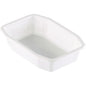 The PP bowl HMR White PP 215x148 from Duni GmbH is a white, rectangular container with slightly tapered sides and a flat bottom. In the photo, it appears empty against a white background.