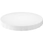 A simple, round, white plastic lid with a slightly raised edge complements the Duni GmbH Evolin tablecloths Ø 180 cm round - perfect for any event.