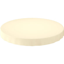 A round, flat, light, cream-colored object with wavy edges, resembling a disc or a simple cookie, similar to a Duni GmbH Evolin tablecloth, Ø 180 cm round, against a white background.