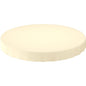 A round, flat, light, cream-colored object with wavy edges, resembling a disc or a simple cookie, similar to a Duni GmbH Evolin tablecloth, Ø 180 cm round, against a white background.