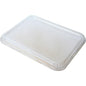 The Duni GmbH lid for PP menu tray Caterline is a transparent APET lid (232x183x16 mm) with a slightly raised edge, ensuring a secure fit on matching trays. Available in a pack of 372 pieces.