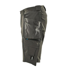 Shorts, removable hanging pockets, stretch craftsman shorts, dark anthracite