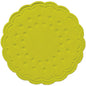 A round, kiwi-colored coaster (Ø 7.5 cm) from Duni GmbH with a stylish design, viewed from above on a white background; available in packs of 250 pieces or in sets of 8 pieces.