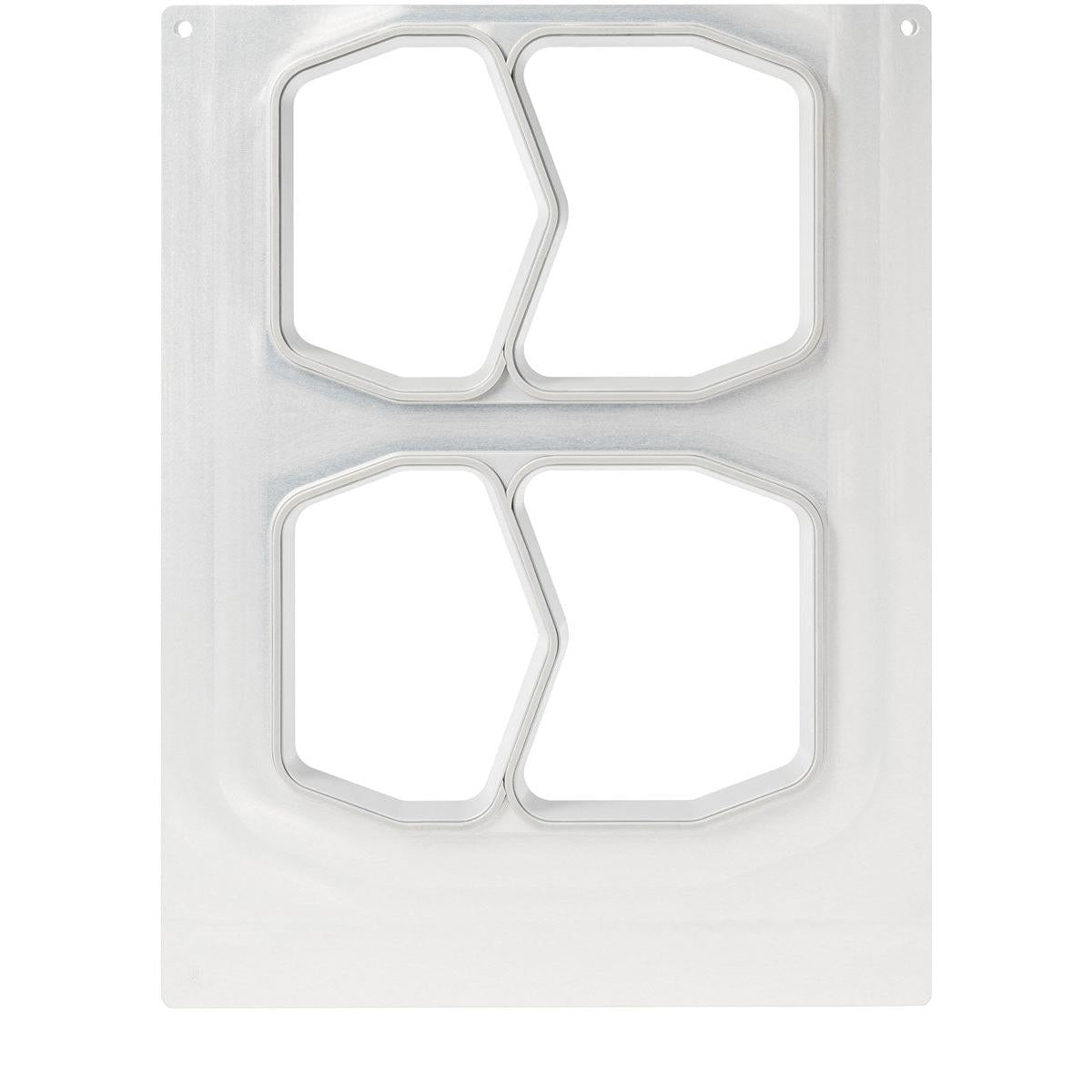 The DF15/25 2-comp cassette from Duni GmbH is a metal tray with two compartments for PP bowl HMR 540/400 ml. Its angular design and smooth, glossy surface make it perfect for stylish food presentation and gastronomy storage.