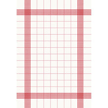 The Duni GmbH table napkin 38x54 cm, red, has a white background with a red checkered grid and double borders - ideal for festive occasions. Made from high-quality cotton, available in packs of 250 pieces.