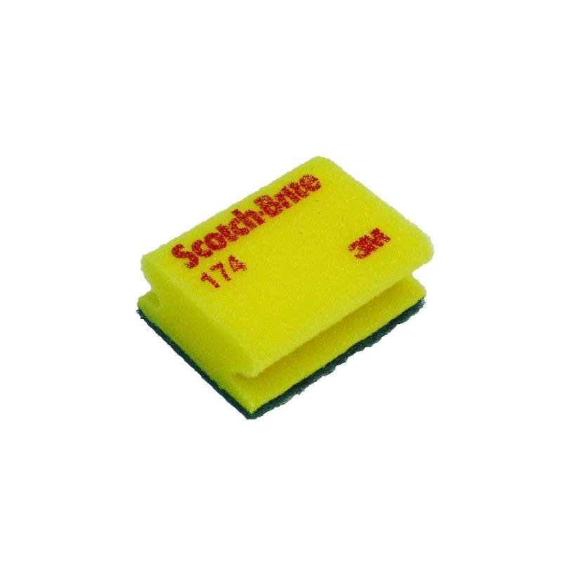 3M™ Scotch-Brite™ Sponge 174, Yellow/Green, 70 mm x 92 mm, 20 x 10 pieces/case | Pack (20 pieces)