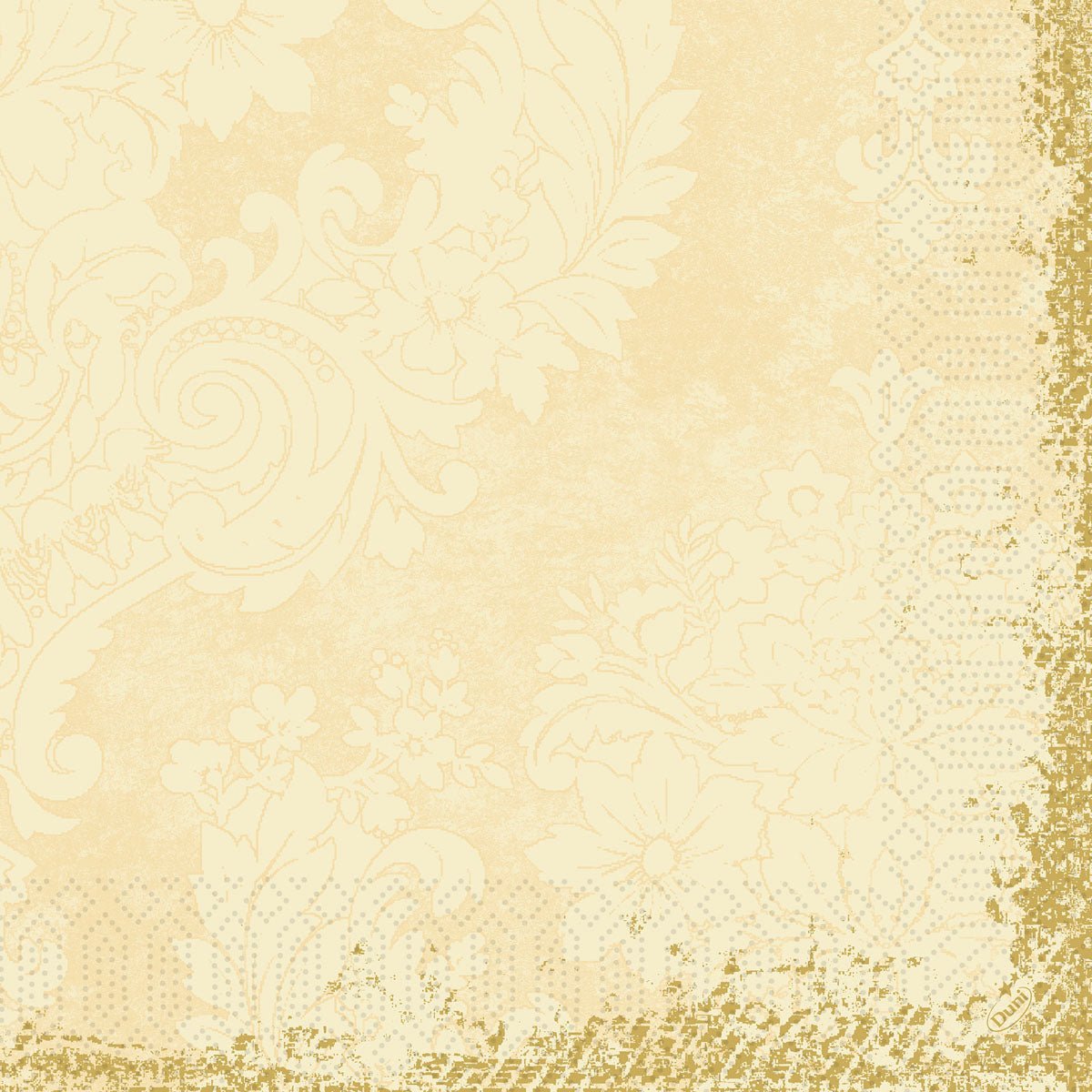 The ornate, floral vintage wallpaper in royal cream and beige with distressed structure is reminiscent of the elegance of Duni GmbH cell napkins 40x40 cm, 250 pieces-high-quality, 3-ply paper napkins for stylish table decoration.