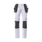 Trousers with hanging pockets, light weight trousers, white/dark anthracite