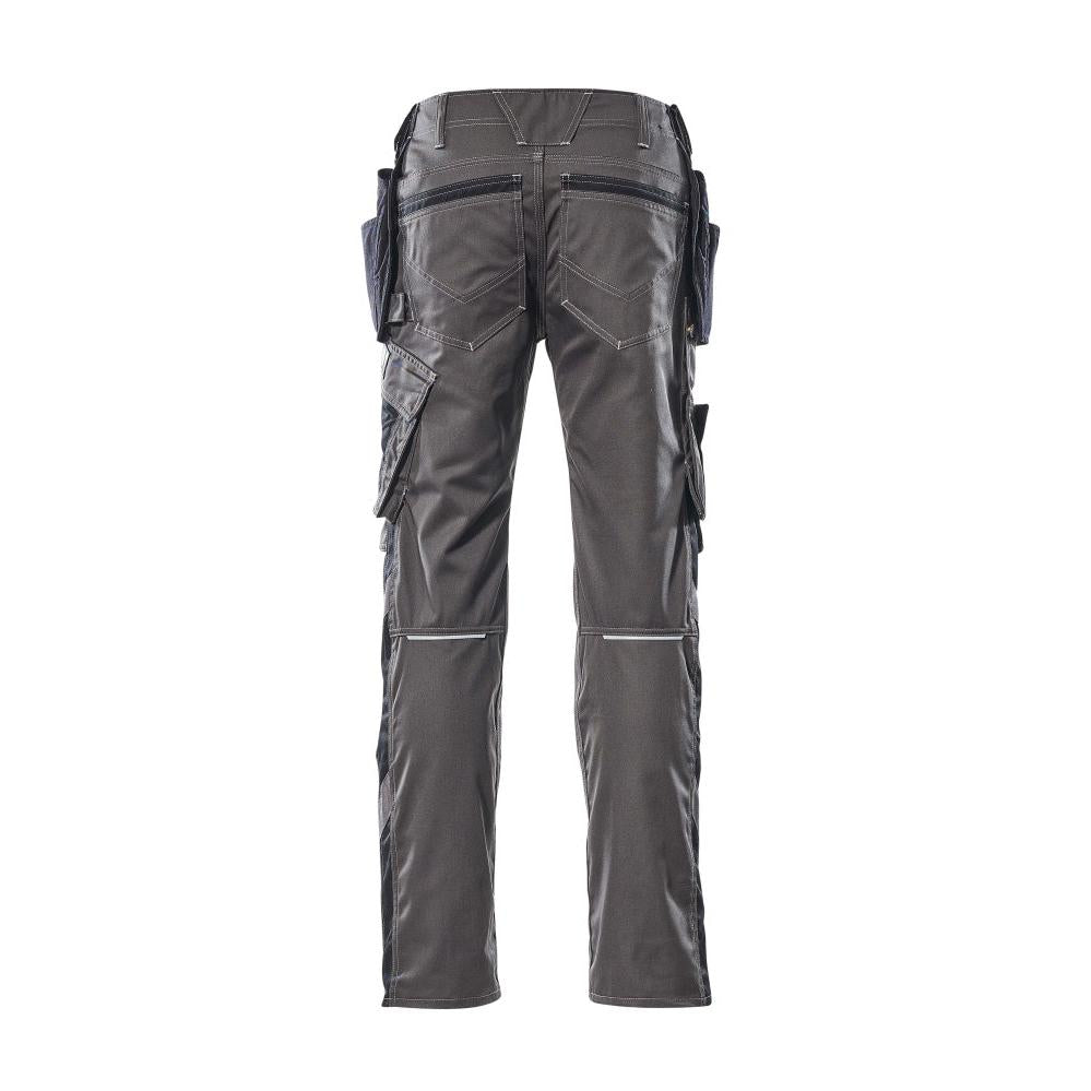 Trousers with hanging pockets, light weight trousers, dark anthracite/black
