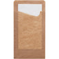 The Snack Sacchetto with white 2-ply napkin from Duni GmbH is a brown paper bag, from the top edge of which a white napkin protrudes - practical and environmentally friendly.