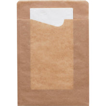 The Duni GmbH Snack Sacchetto with white 2-ply napkin made of brown paper offers a view of the napkin through the transparent front - practical and environmentally friendly.