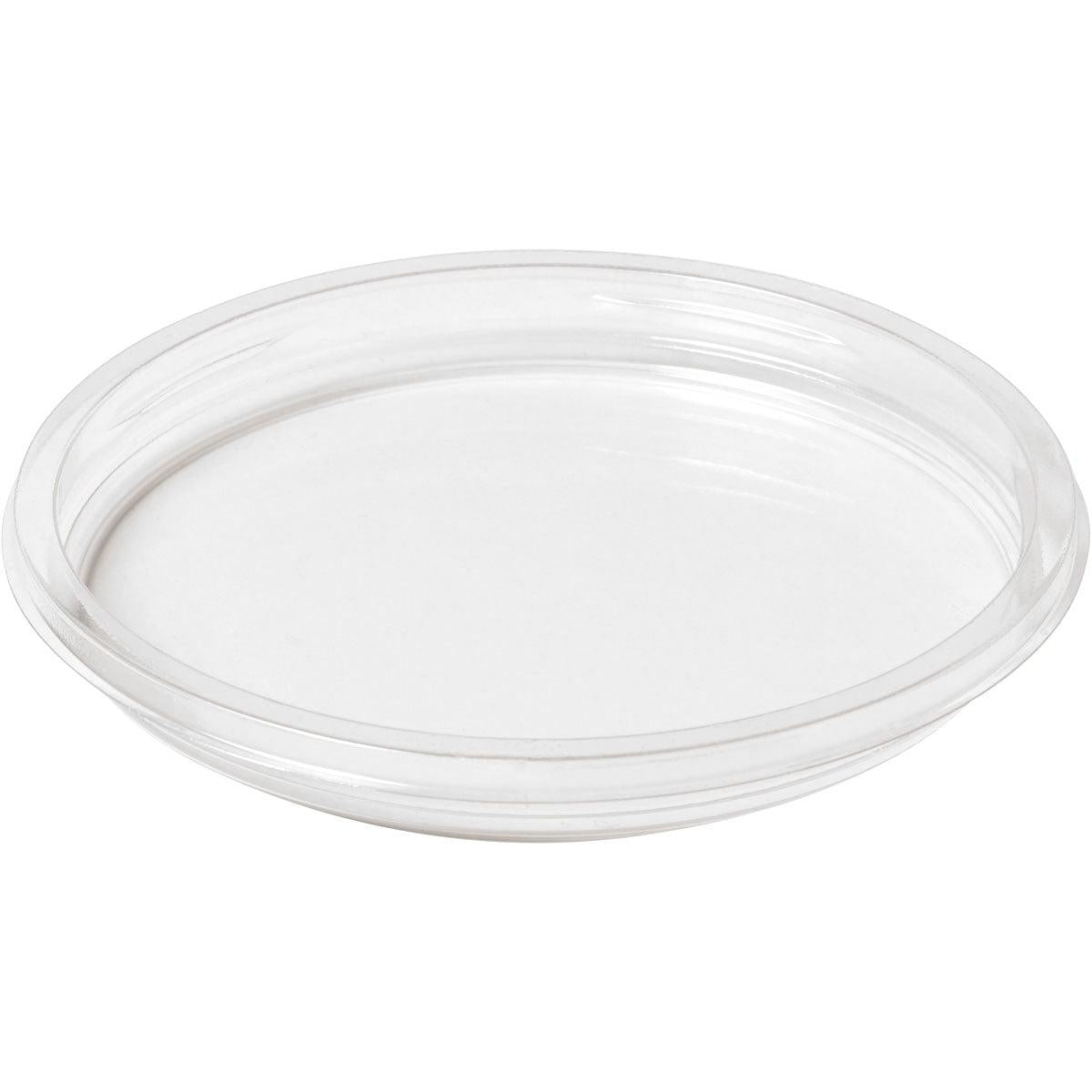 A transparent, flat lid for Deli bowls Crystal by Duni GmbH (rPET, 120x120x14 mm, 35 pieces) is depicted on a white background. The clear lid has slightly raised edges - ideal for the catering industry.