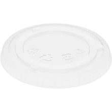 A transparent flat lid closed for 188001-2 from Duni GmbH, made of rPET with embossed recycling symbols and a textured edge for grip, shown in a slightly angled top view. Package: 60 pieces - ideal for sustainable packaging.