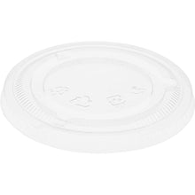 A transparent rPET flat lid without opening from Duni GmbH for 188004-6, with embossed recycling symbols and a ribbed edge. Delivered as a pack of 50 pieces.