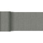 A gray wallpaper roll with a subtle grid pattern complements the Dunicel table runner 20 m x 15 cm from Duni GmbH, partially unrolled on a white surface - perfect for a stylish table decoration.