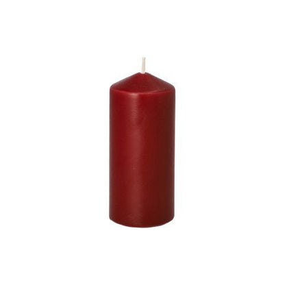 A set of 10 Starpak pillar candles (Ø 40 mm · 90 mm) in bright red with white wicks, standing upright – ideal for weddings or adding a cozy touch to your ambiance.
