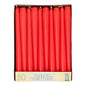 The Starpak 50 taper candles Ø 2.2 cm - 25 cm box contains 50 smooth, white, upright candles with long burning time, neatly arranged and labeled in multiple languages.