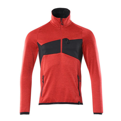 Fleece sweater with short zip microfleece jacket