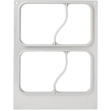 The cassette DF15/25 2-comp. for PP/M BK menu tray 1146 ml from Duni GmbH features two large rectangular compartments with curved partition walls, rounded corners, brushed structure, and two screw holes in the upper corners - perfect for gastronomy or catering.