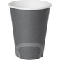 The gray Circuit Printed Paper Cup PAP/PE by Duni GmbH has a white interior and a simple white, curved line at the bottom, set against a plain white background.
