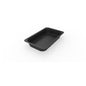 A black 1/4 GN menu bowl 1 from Duni GmbH (Black PP, 265x162x40 mm) with raised edges is depicted empty on a white background, viewed from above - ideal for use in gastronomy. Package: 225 pieces.