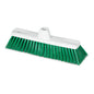 The Nölle Profi Brush HACCP fine broom 30 cm from Nölle Profi Brush Bürsten- & Pinseltechnik e.K. is a white plastic broom with green plastic bristles, shown without a handle on a white background.
