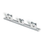 The Nölle Profi Brush HACCP device rail with 3 clamp holders (Ø 20-30 mm) from Nölle Profi Brush Bürsten- & Pinseltechnik e.K. is ideal for safe, organized wall storage of brooms, mops, and cleaning devices.
