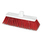 The Nölle Profi Brush HACCP coarse broom 30 cm has extra hard bristles (1.00 mm) and two handle holes; a rectangular white broom head with dense red bristles from Nölle Profi Brush Bürsten- & Pinseltechnik e.K., depicted on a white background.