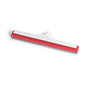 A Nölle Profi Brush HACCP water squeegee floor wiper head (fiberglass-reinforced, hygiene rubber, German thread) from Nölle Profi Brush Bürsten- & Pinseltechnik e.K., red-white, depicted on a white background.