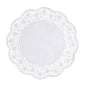 The PAPSTAR 250 round white doilies from PAPSTAR GmbH are round, white doilies with a solid center and intricate lace edge – ideal for elegantly presenting cakes.