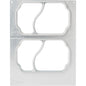 The metal stamping die from Duni GmbH for the cassette DF15/25 2-comp. for PP tray Take Away 700/400 ml (2-use) features two rectangular frames with curved partition bars and wavy edges, ideal for packaging needs in the catering industry.
