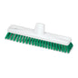 The Nölle Profi-Brush HACCP Sweeper 30 cm with 0.5 mm hard bristles from Nölle Profi Brush Brush & Paintbrush Technology e.K. is a white plastic brush head for hygienic floor cleaning, designed for handle attachment, depicted on a plain white background.