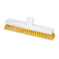The Nölle Profi Brush HACCP Sweeper 30 cm with hard bristles (0.5 mm) from Nölle Profi Brush Brush & Paintbrush Technology e.K. is white, rectangular, and features a handle hole - ideal for hygienic floor cleaning.
